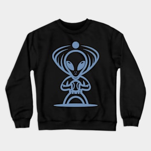 Alien baseball player UFO baseball sport Silhouette Crewneck Sweatshirt